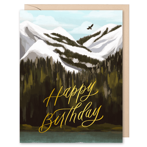 Selah Paper Epic Mountains Gold Foil Birthday Card - The Local Space