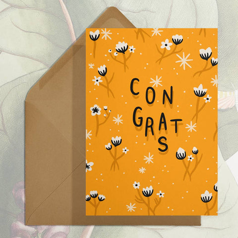 Stay Home Club Congrats Floral Greeting Card - The Local Space