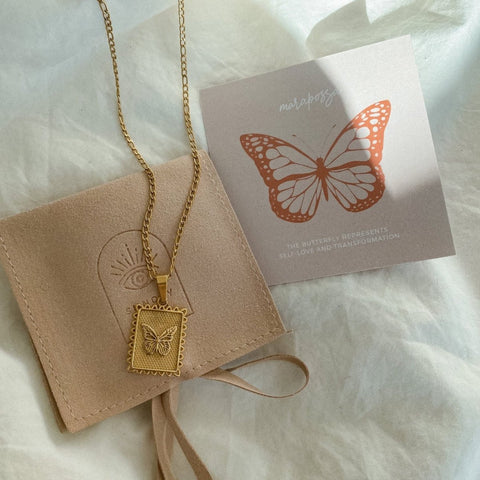 Sunday Club Mariposa Necklace – 14K Gold Plated Butterfly Pendant - The Local Space