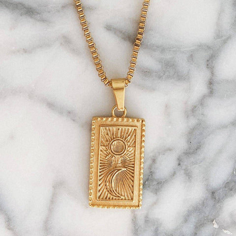Sunday Club My Sun & Moon Necklace – 14K Gold Plated - The Local Space