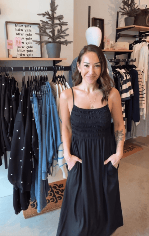 TenTree Driftwood Dress - Meteorite Black - The Local Space