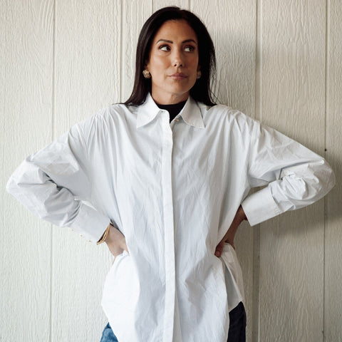 Poplin Bow Button Up Shirt