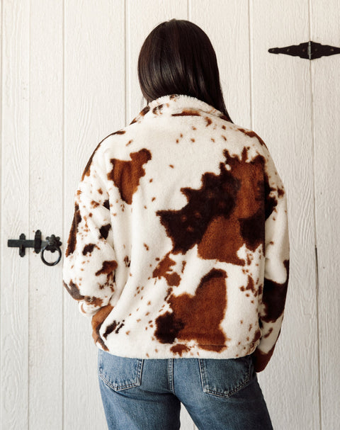 Cow Print Half Zip - The Local Space