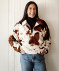 Cow Print Half Zip - The Local Space
