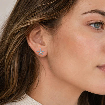 Blue Babe Studs  - Gold Plated