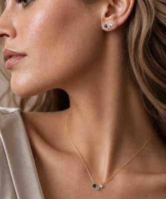 Blue Wink Necklace - Gold Plated