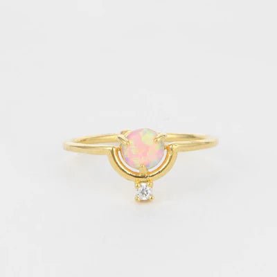 The Jazzy Owl Opal Pop Adjustable Ring - Gold Plated - The Local Space