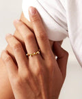 The Jazzy Owl Pearl Trace Ring Adjustable Ring - 18K Gold Plated - The Local Space