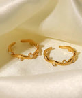 The Jazzy Owl Pearl Trace Ring Adjustable Ring - 18K Gold Plated - The Local Space