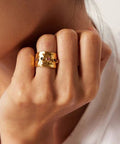 The Jazzy Owl The Aura Adjustable Ring - 18K Gold Plated - The Local Space