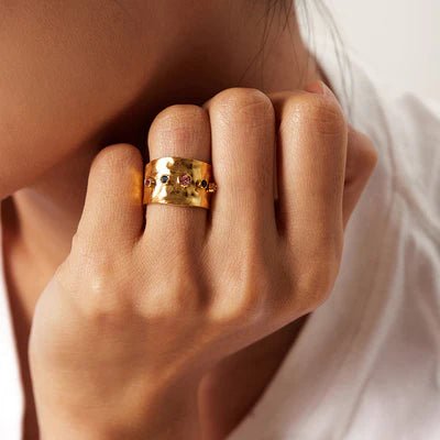 The Jazzy Owl The Aura Adjustable Ring - 18K Gold Plated - The Local Space