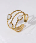 The Jazzy Owl Triple Charm Adjustable Ring - 18K Gold Plated - The Local Space