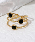 The Jazzy Owl Triple Charm Adjustable Ring - 18K Gold Plated - The Local Space