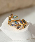 The Jazzy Owl Wild Petal Adjustable Ring - 18K Gold Plated - The Local Space