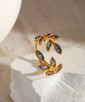 The Jazzy Owl Wild Petal Adjustable Ring - 18K Gold Plated - The Local Space