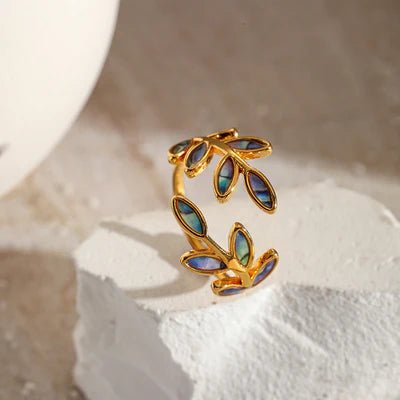 The Jazzy Owl Wild Petal Adjustable Ring - 18K Gold Plated - The Local Space