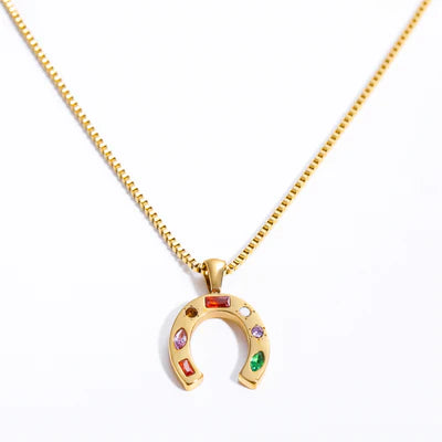 Horseshoe Confetti Necklace
