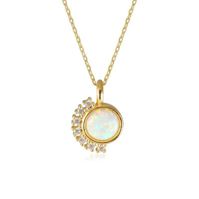 Opal Whirl Necklace - Gold Plated