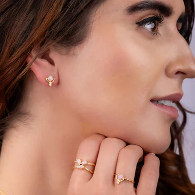 The Jazzy Owl Opal Pop Adjustable Ring - Gold Plated