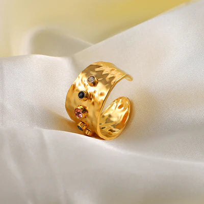 The Jazzy Owl The Aura Adjustable Ring - 18K Gold Plated