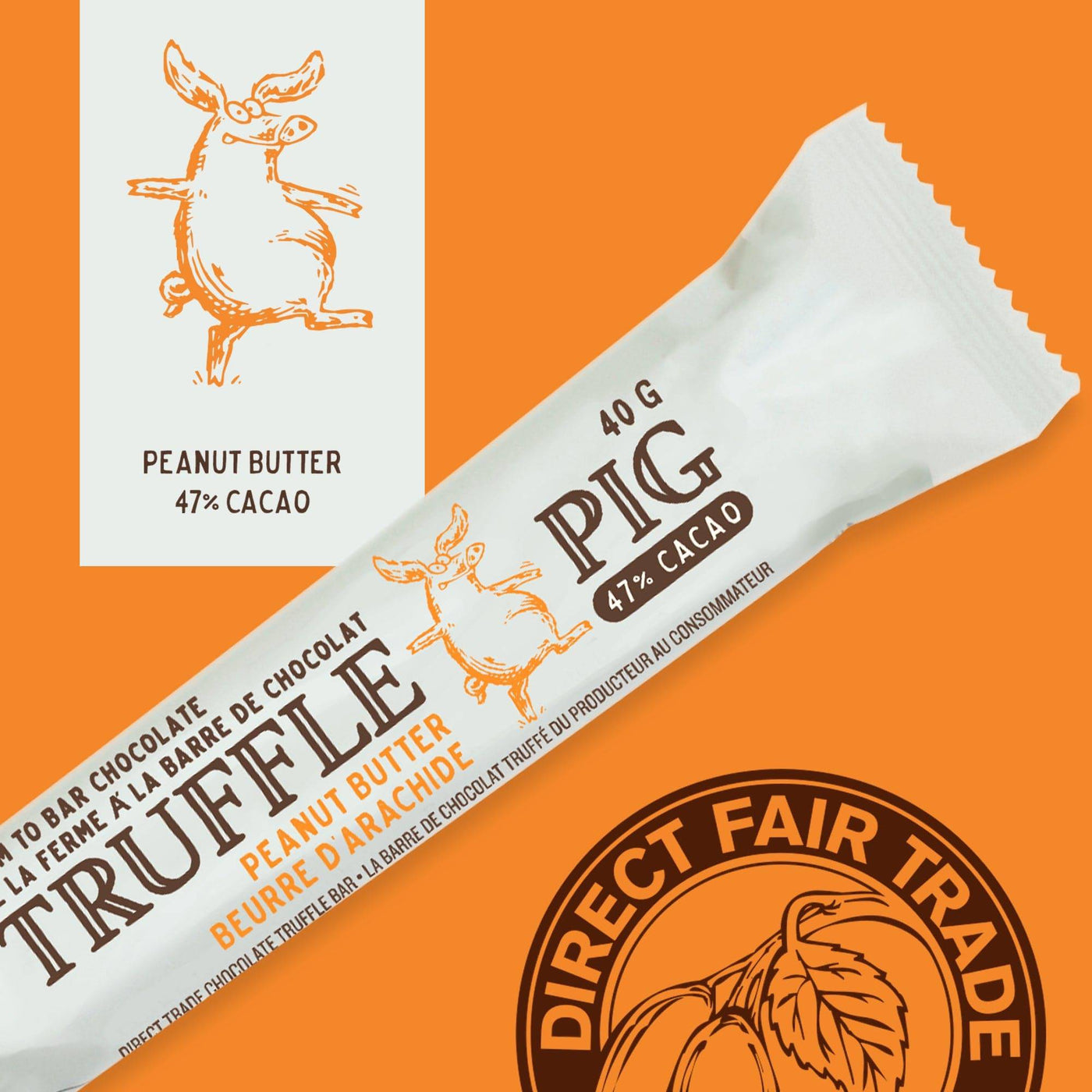 Truffle Pig | 47% Cocoa Milk Chocolate Bar With Peanut Butter - The Local Space
