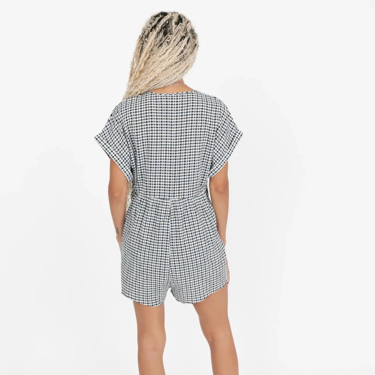 Valentina Gingham Shorty Romper - The Local Space