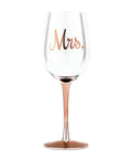 Mrs. Rose Gold Wine Glass - The Local Space