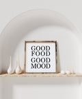Williamraedesigns Good Food Good Mood Wood Sign (13” x 13”) - The Local Space