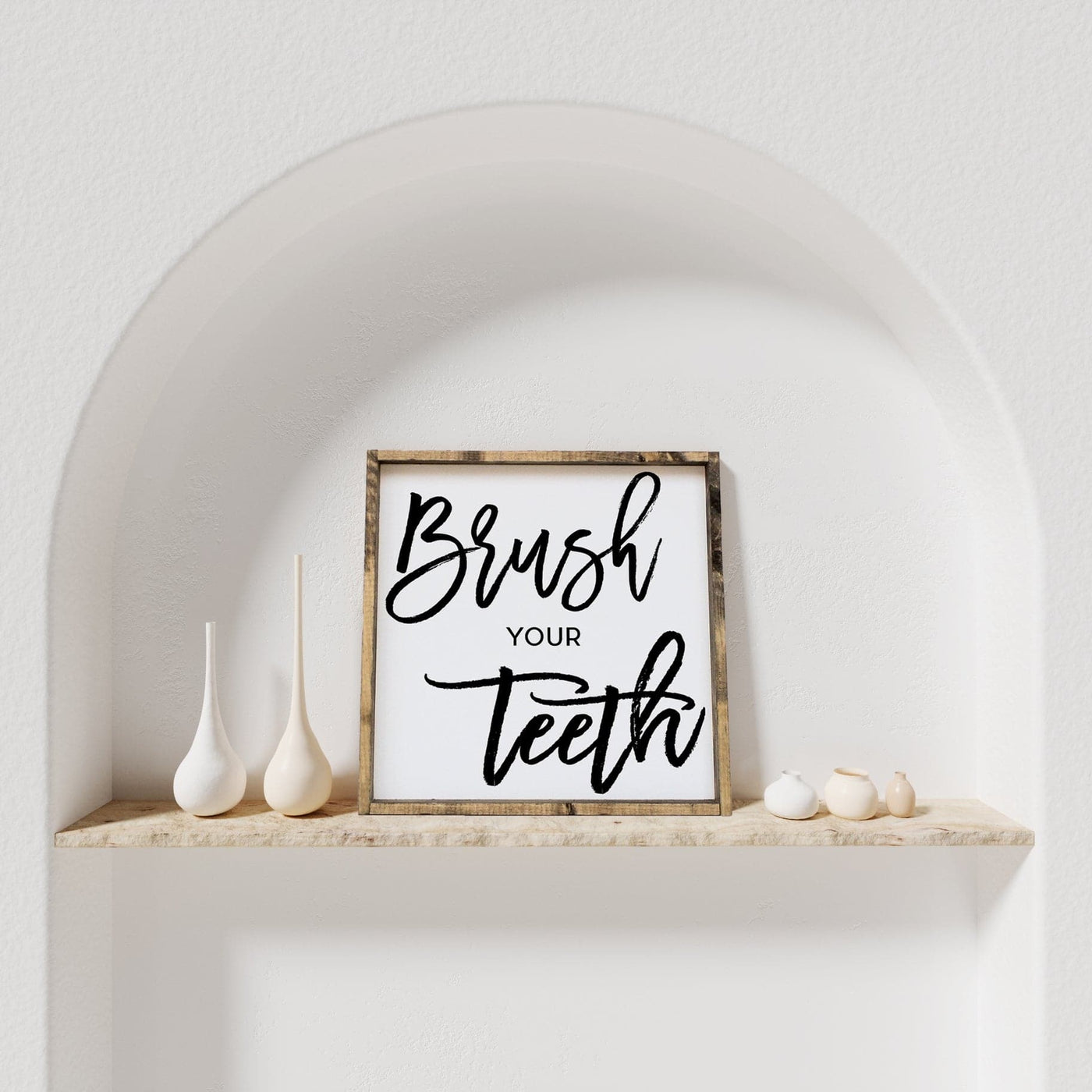 Brush Your Teeth | Wood Sign - The Local Space