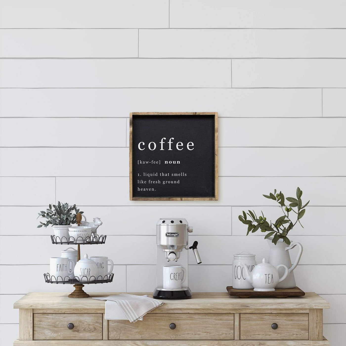 Coffee Noun | Wood Sign - The Local Space