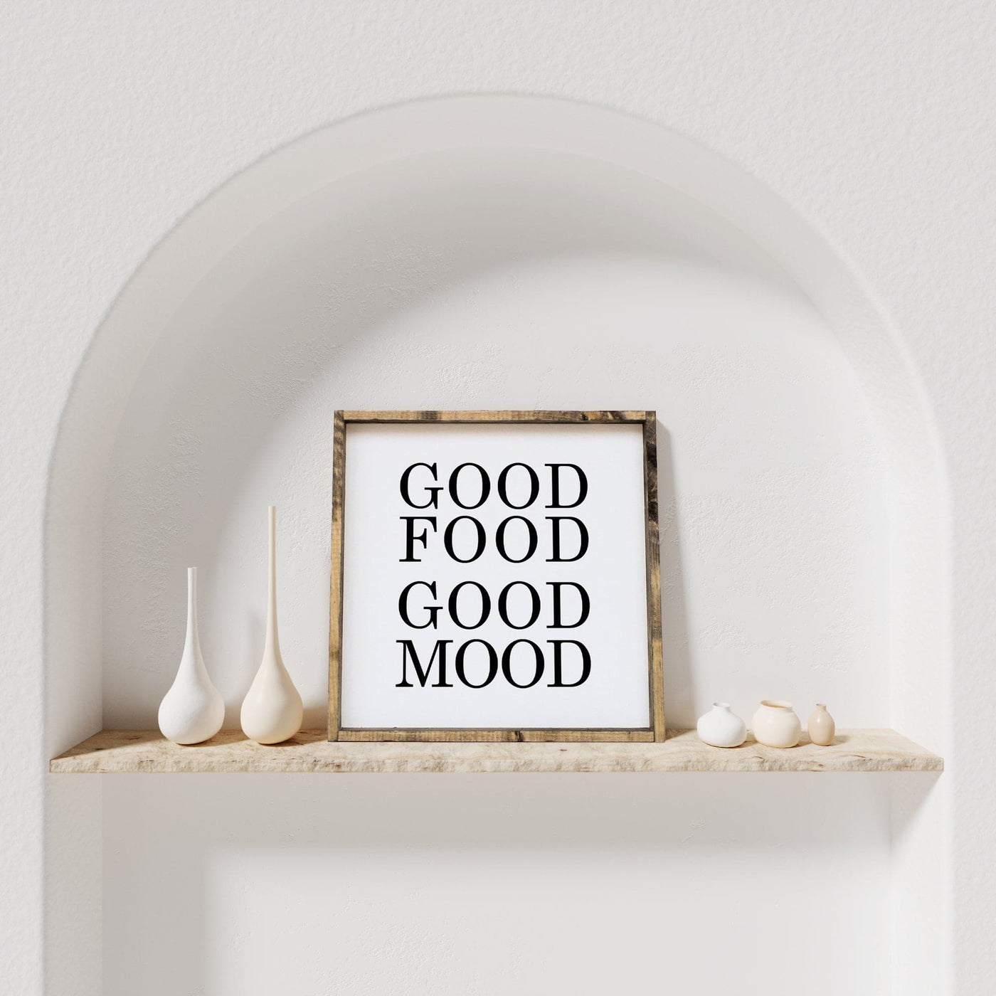 Good Food Good Mood | Wood Sign - The Local Space
