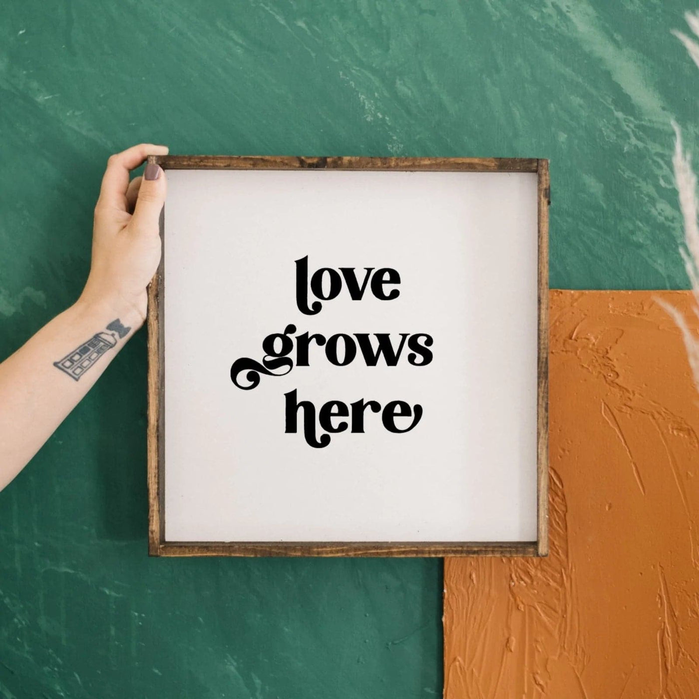Love Grows Here | Wood Sign - The Local Space