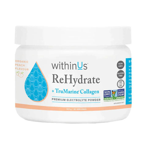 withinUs ReHydrate + TruMarine® Collagen – Premium Electrolyte Powder - The Local Space