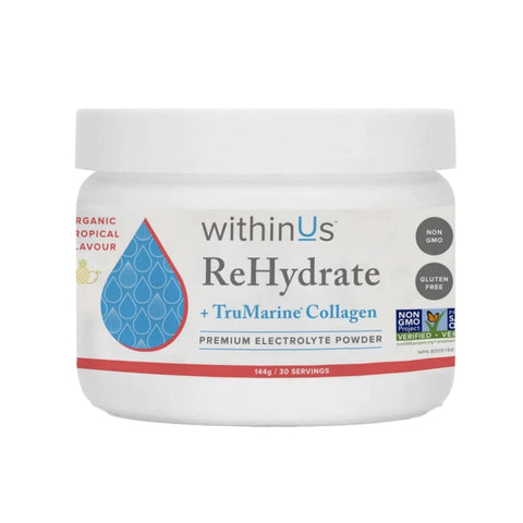 withinUs ReHydrate + TruMarine® Collagen – Premium Electrolyte Powder - The Local Space