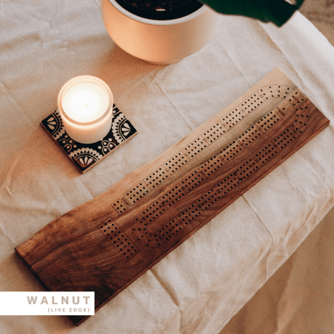 Custom Engraved Wooden Cribbage Board with Cards & Pegs - The Local Space