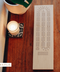 Custom Engraved Wooden Cribbage Board with Cards & Pegs - The Local Space